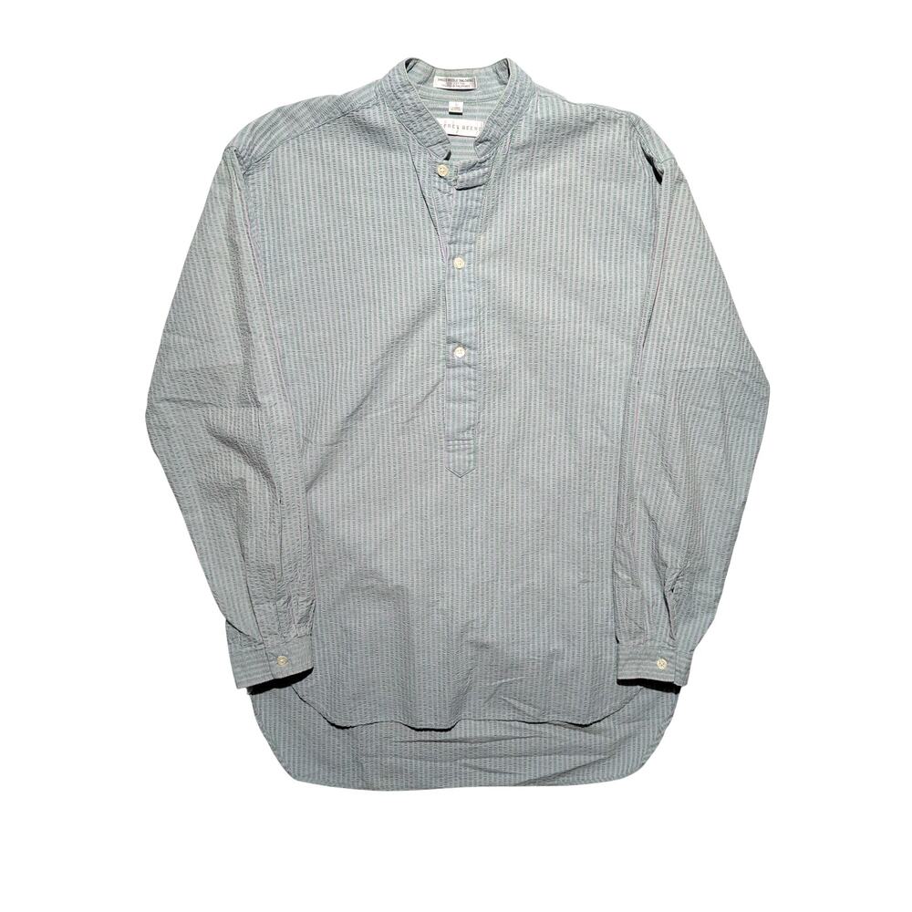 Geoffrey Beene Striped Tunic Shirt Small S‎ Long Sleeve Seersucker Button Up
